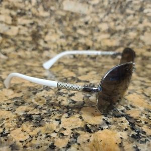 Coach Allegra White Silver Aviator Sunglassss Used